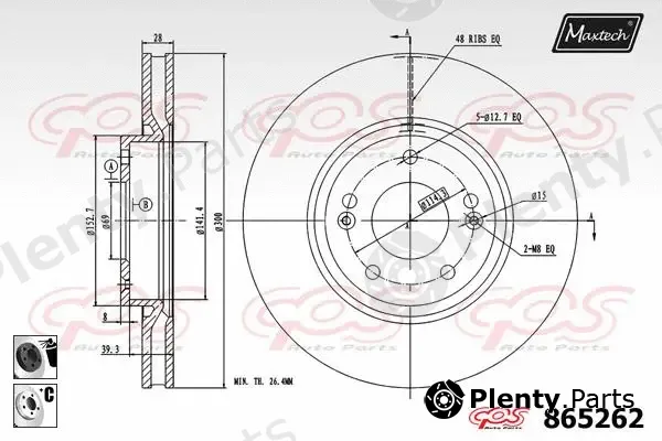 Maxtech 853019 — Brake Disc R+ (Regular Plus)