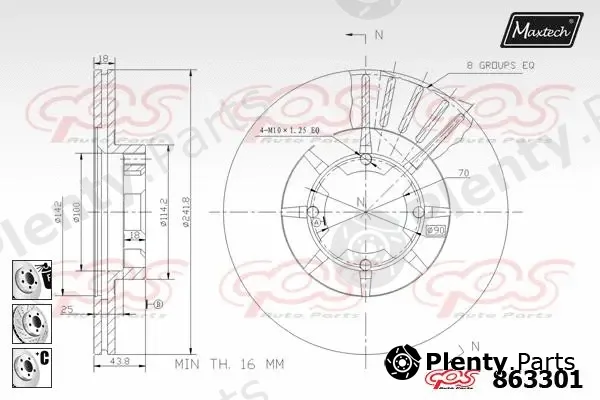 Maxtech 831156 — Brake Disc R+ (Regular Plus)