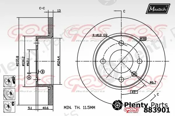Maxtech 71810034 — Guide Bolt, brake caliper
