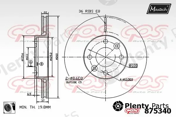 Maxtech 72946010 — Piston, brake caliper