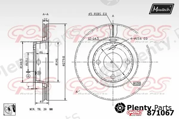 Maxtech 811242 — Brake Disc R+ (Regular Plus)