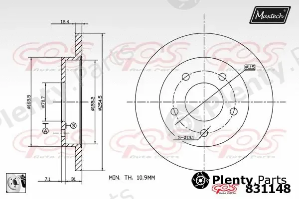 Maxtech 72940031 — Piston, brake caliper