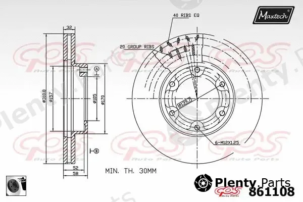 Maxtech 875654 — Brake Disc R+ (Regular Plus)