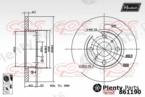 Maxtech 865013 — Brake Disc R+ (Regular Plus)