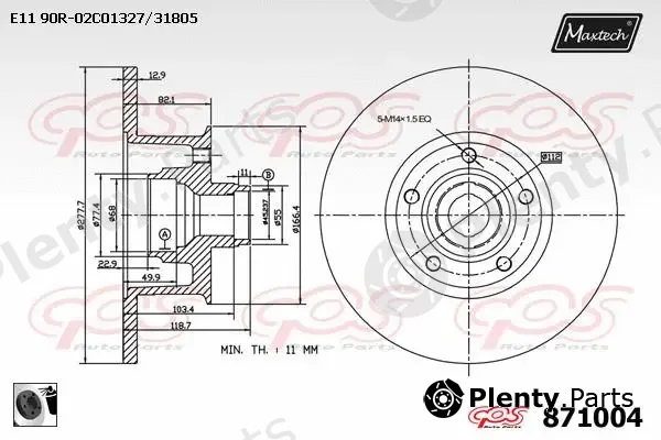 Maxtech 72954035 — Piston, brake caliper