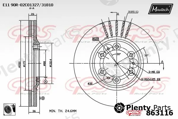 Maxtech 70180367 — Seal, brake caliper piston