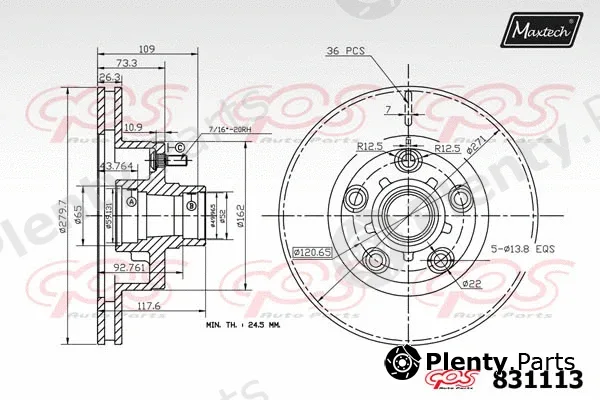 Maxtech 855101 — Brake Disc R+ (Regular Plus)