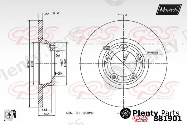 Maxtech 855090 — Brake Disc R+ (Regular Plus)