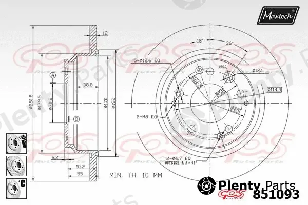 Maxtech 871519 — Brake Disc R+ (Regular Plus)