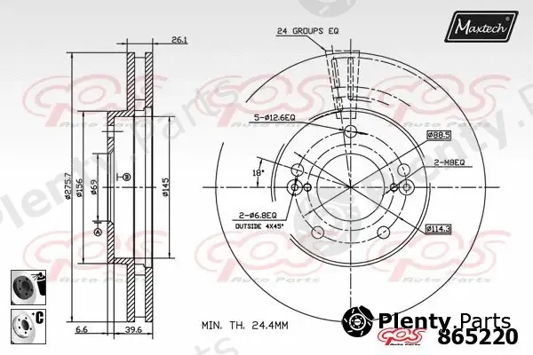 Maxtech 861041 — Brake Disc R+ (Regular Plus)