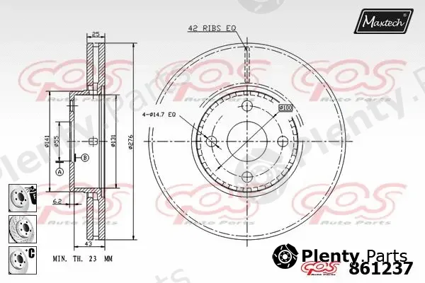 Maxtech 851142 — Brake Disc R+ (Regular Plus)
