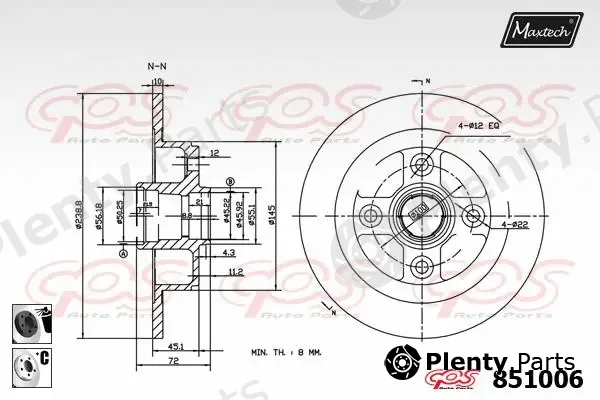 Maxtech 70180436 — Seal, brake caliper piston