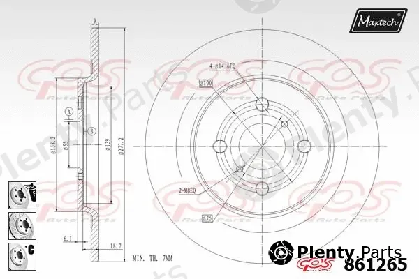 Maxtech 821264 — Brake Disc R+ (Regular Plus)