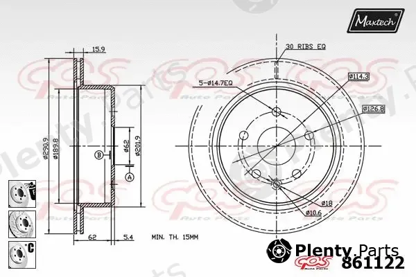 Maxtech 70180087 — Seal, brake caliper piston