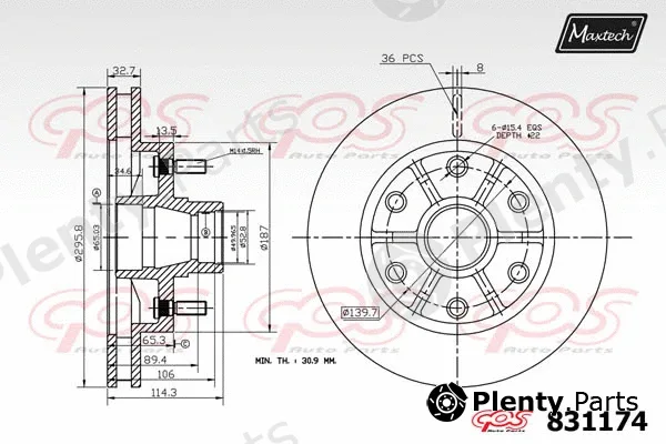 Maxtech 72954060 — Piston, brake caliper