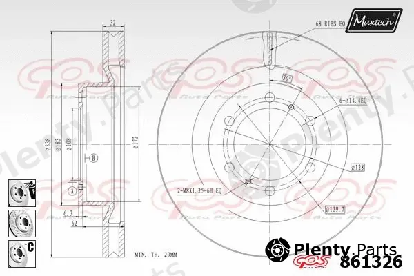 Maxtech 72938035 — Piston, brake caliper