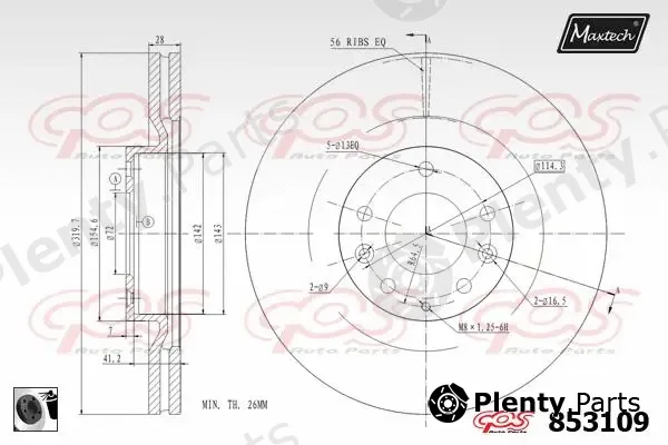 Maxtech C0101904 — Piston Pin, crankshaft drive
