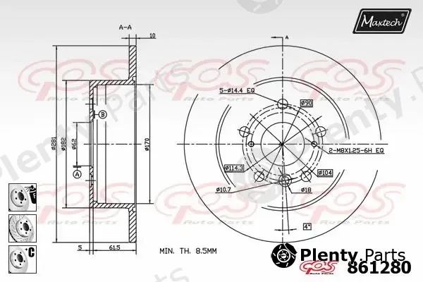 Maxtech 821252 — Brake Disc R+ (Regular Plus)