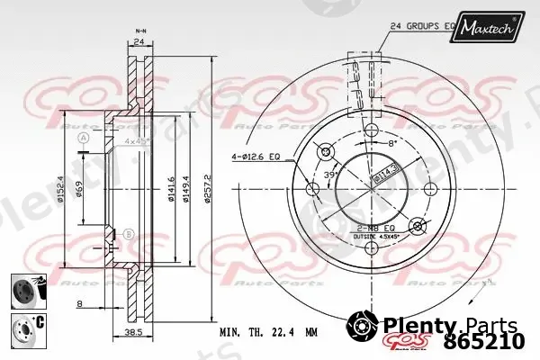 Maxtech 72943001 — Piston, brake caliper