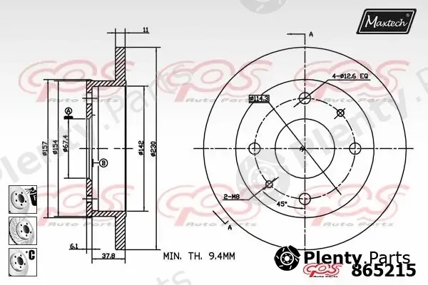 Maxtech 72936019 — Piston, brake caliper