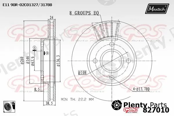 Maxtech 71810129 — Guide Bolt, brake caliper