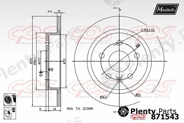 Maxtech 71810054 — Guide Bolt, brake caliper