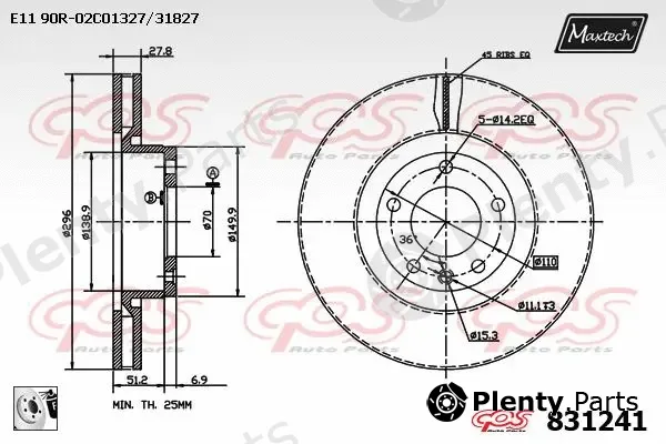 Maxtech 811164 — Brake Disc R+ (Regular Plus)