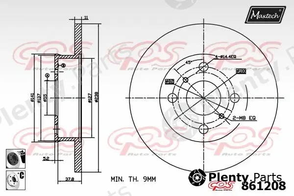 Maxtech 861003 — Brake Disc R+ (Regular Plus)