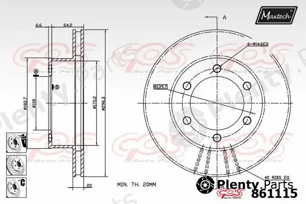Maxtech 873051 — Brake Disc R+ (Regular Plus)
