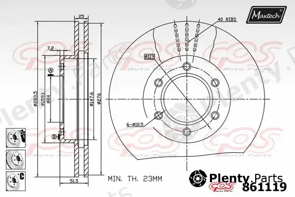 Maxtech 861116 — Brake Disc R+ (Regular Plus)