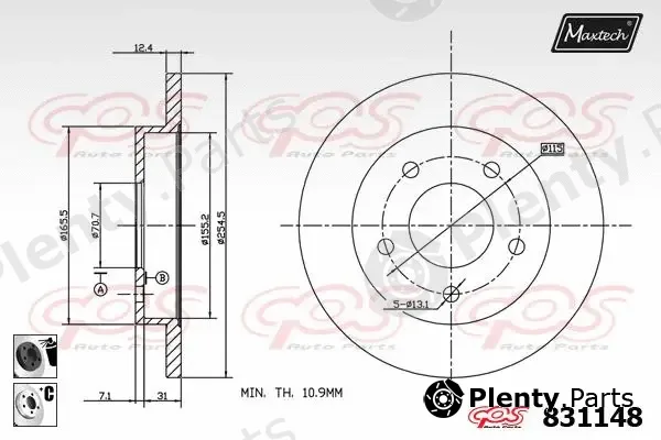 Maxtech 71810078 — Guide Bolt, brake caliper