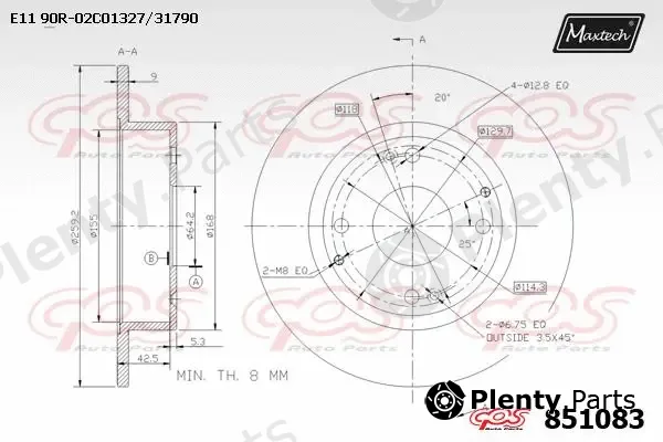 Maxtech 871155 — Brake Disc R+ (Regular Plus)