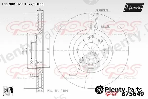 Maxtech 831238 — Brake Disc R+ (Regular Plus)