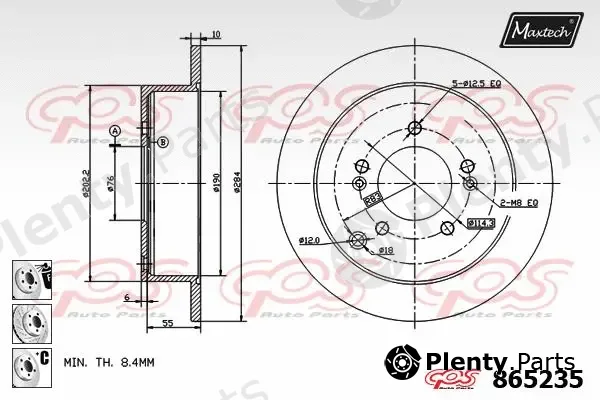 Maxtech 861222 — Brake Disc R+ (Regular Plus)
