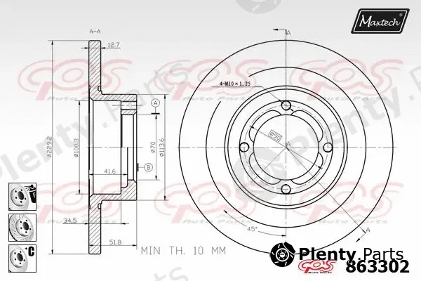 Maxtech 885102 — Brake Disc R+ (Regular Plus)