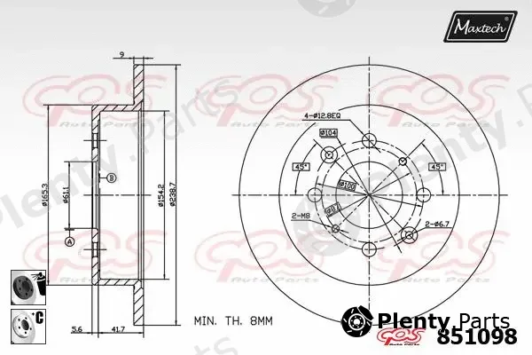 Maxtech 865515 — Brake Disc R+ (Regular Plus)