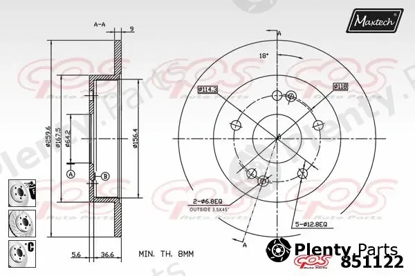 Maxtech 70180164 — Seal, brake caliper piston