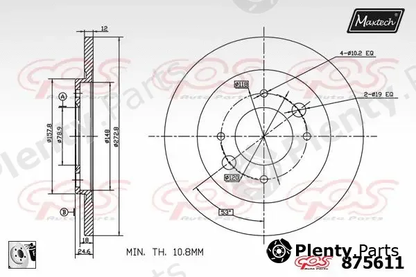 Maxtech 885101 — Brake Disc R+ (Regular Plus)