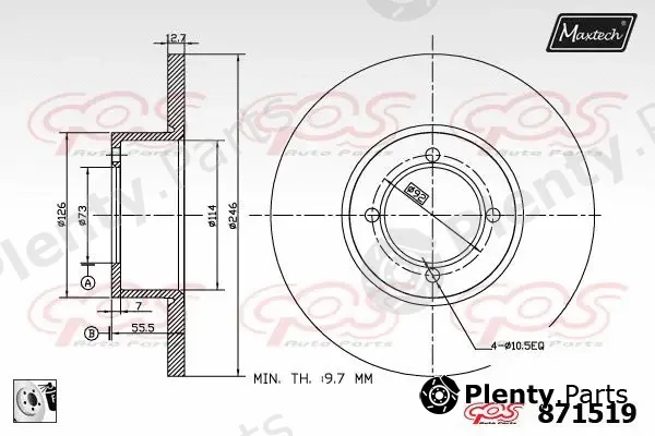 Maxtech 881220 — Brake Disc R+ (Regular Plus)