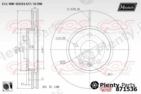 Maxtech 861197 — Brake Disc R+ (Regular Plus)