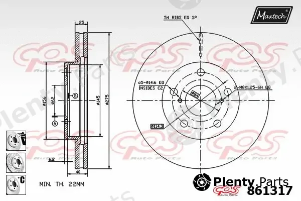 Maxtech 871090 — Brake Disc R+ (Regular Plus)