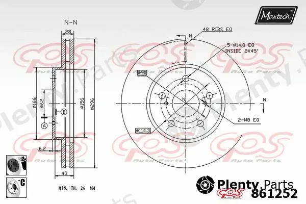 Maxtech 861094 — Brake Disc R+ (Regular Plus)