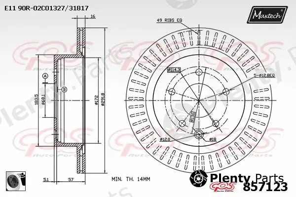 Maxtech 865290 — Brake Disc R+ (Regular Plus)