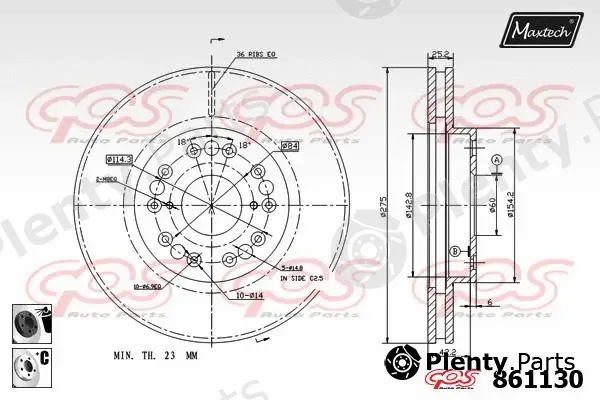 Maxtech 861216 — Brake Disc R+ (Regular Plus)
