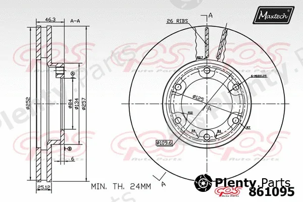 Maxtech 871085 — Brake Disc R+ (Regular Plus)