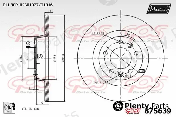 Maxtech 71810119 — Guide Bolt, brake caliper