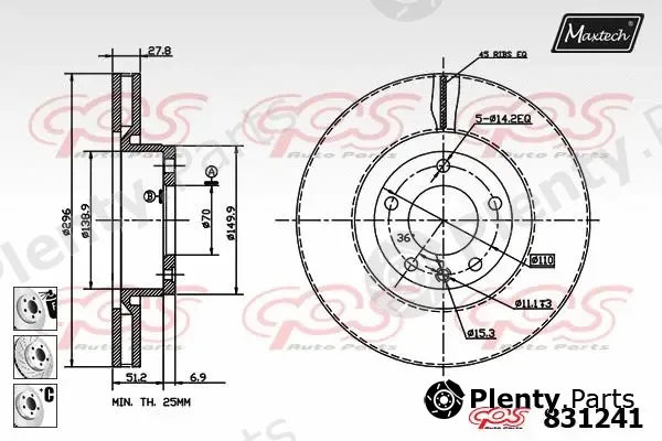 Maxtech 831112 — Brake Disc R+ (Regular Plus)