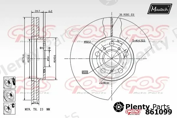 Maxtech 72938009 — Piston, brake caliper