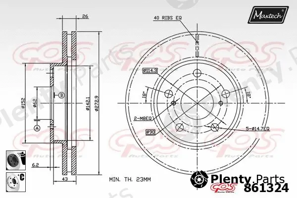 Maxtech 871010 — Brake Disc R+ (Regular Plus)
