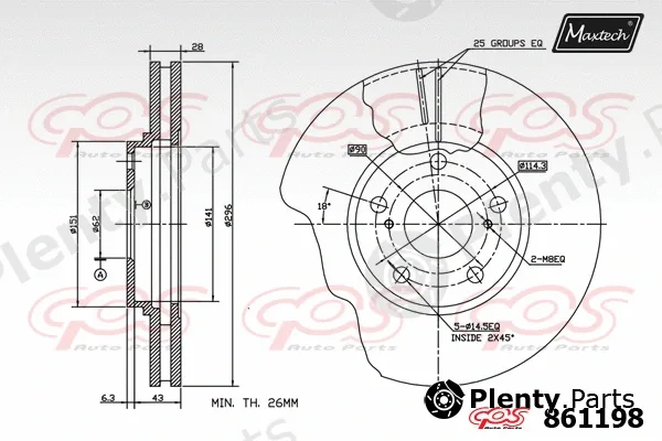 Maxtech 855002 — Brake Disc R+ (Regular Plus)